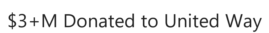$3+M Donated to United Way