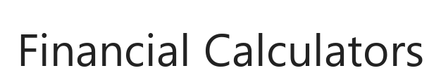 Financial Calculators