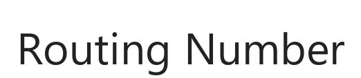 Routing Number